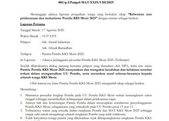 Pemilu KKS Mesir 2025, Panitia Akui Kelalaian Prosedur